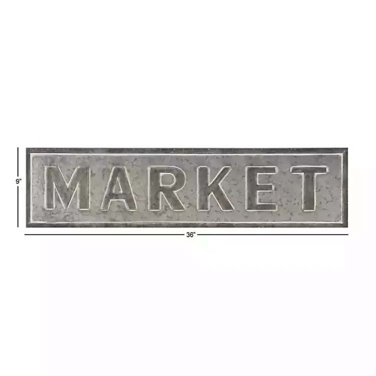 Kirklands Home Wall Quotes & Signs|Galvanized Iron Market Wall Sign Silver