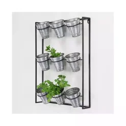 Kirklands Home Planters|Galvanized Wall Holder Planter Silver