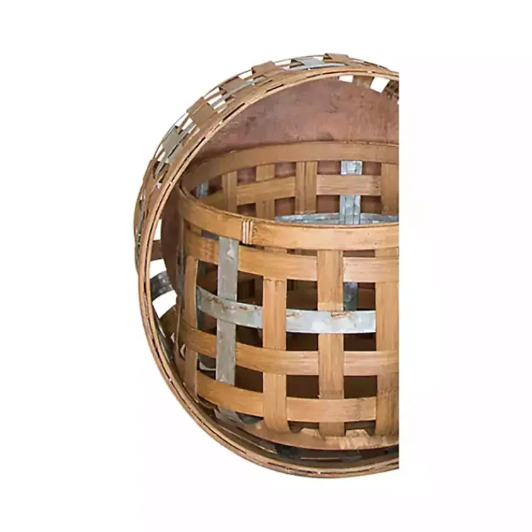 Discount Galvanized Woven Wicker Baskets, Set of 3 Baskets & Boxes