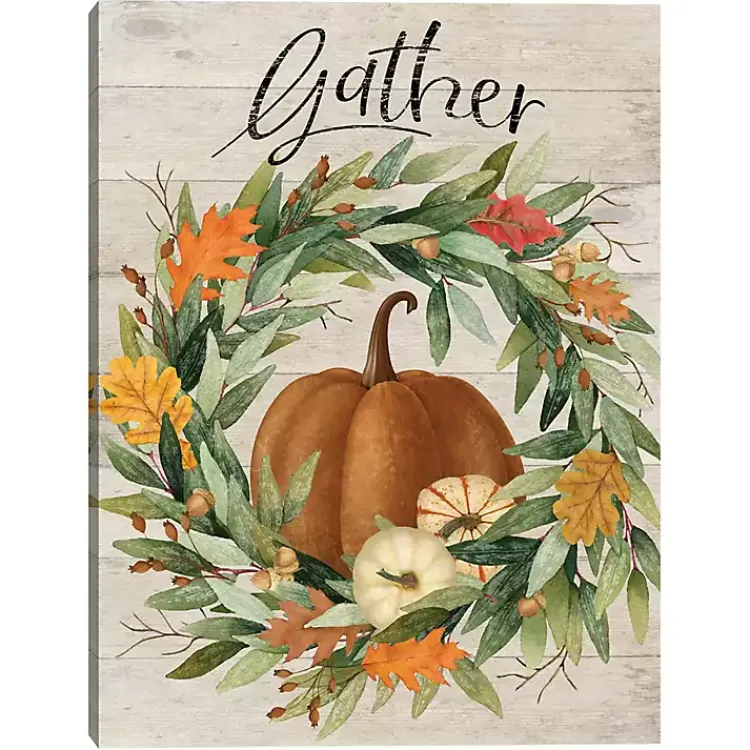 Outlet Gather Fall Wreath Canvas Art Print Fall