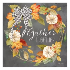 New Gather Together Black Wreath Canvas Art Print Fall