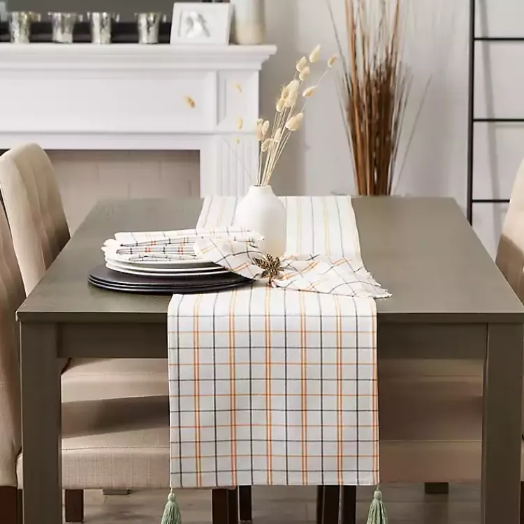 Kirklands Home Table Linens|Gather with Pumpkin Harvest Table Runner White