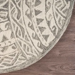 Kirklands Home Area Rugs|Geometric Round Waves Area Rug, 6 ft.
