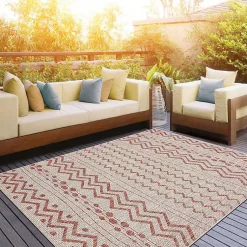 Kirklands Home Outdoor Rugs|Geometric Stripe Sun Shower Outdoor Area Rug, 5x8