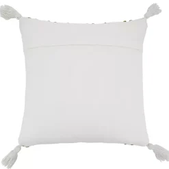 Outlet Geometric Woven Jute Tassel Throw Pillow Pillows