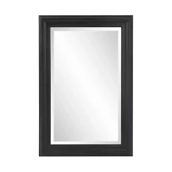 Kirklands Home Decorative Mirrors|George Ridged Rectangular Wall Mirror Black