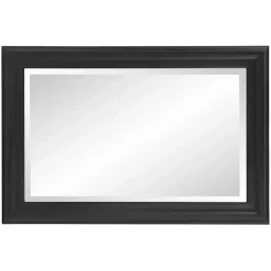 Kirklands Home Decorative Mirrors|George Ridged Rectangular Wall Mirror Black