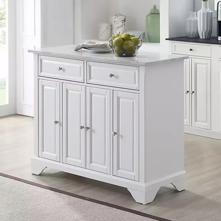 Kirklands Home Kitchen Islands & Bar Carts|Gia All Marble Kitchen Island White