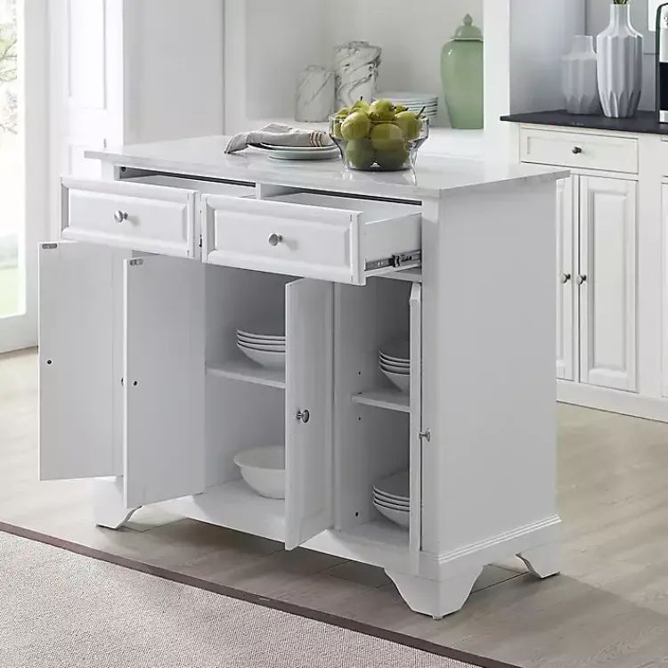 Kirklands Home Kitchen Islands & Bar Carts|Gia All Marble Kitchen Island White