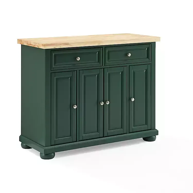 Kirklands Home Kitchen Islands & Bar Carts|Gia Forest Green Wood Kitchen Island