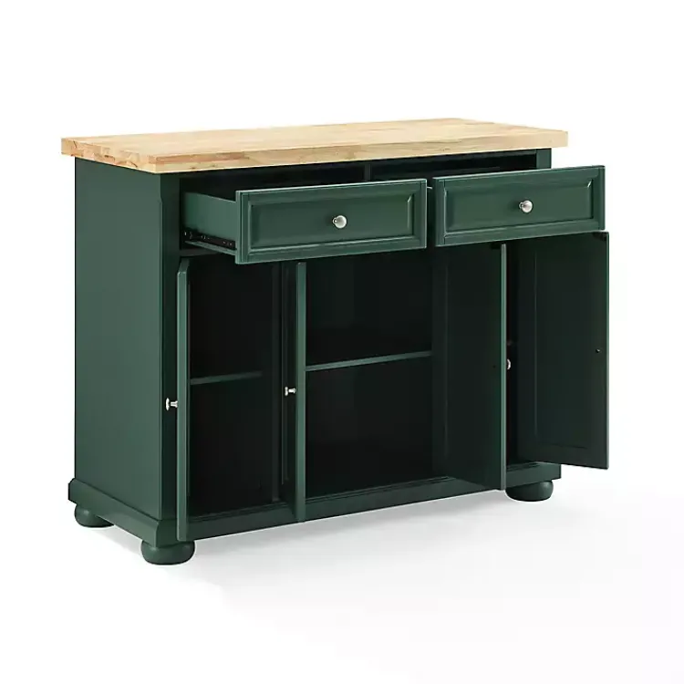 Kirklands Home Kitchen Islands & Bar Carts|Gia Forest Green Wood Kitchen Island