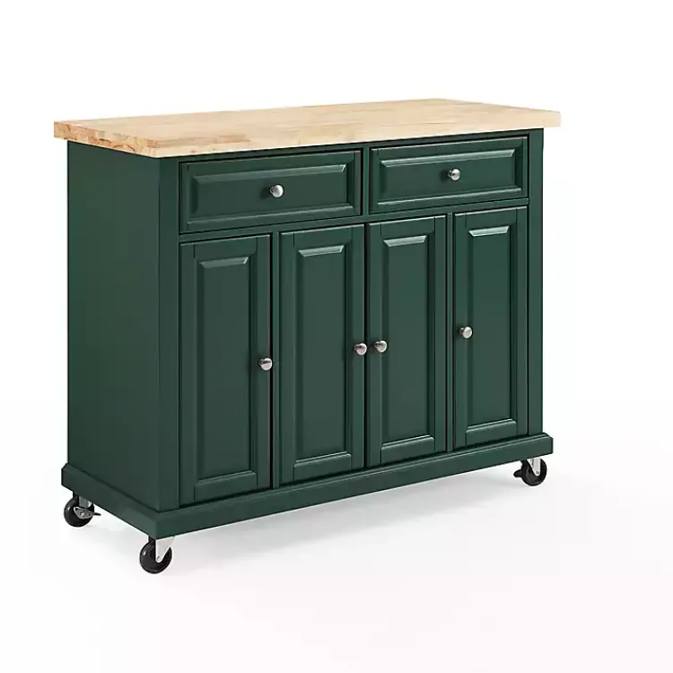 Kirklands Home Kitchen Islands & Bar Carts|Gia Forest Green Wood Kitchen Island