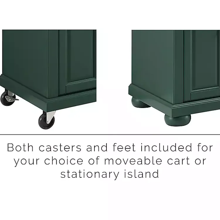 Kirklands Home Kitchen Islands & Bar Carts|Gia Forest Green Wood Kitchen Island