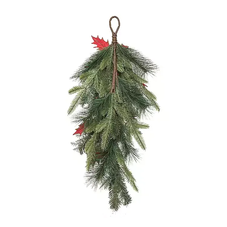 Hot Gilded Poinsettia Christmas Swag Christmas Wreaths