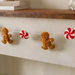 Discount Gingerbread and Peppermint Christmas Banner Christmas Art & Wall Decor