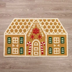 New Gingerbread House Hooked Floor Mat Christmas Decorations