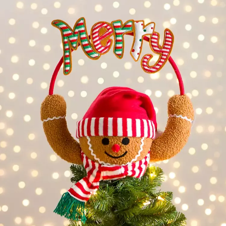 Hot Gingerbread Man Merry Christmas Tree Topper Christmas Tree Decorations