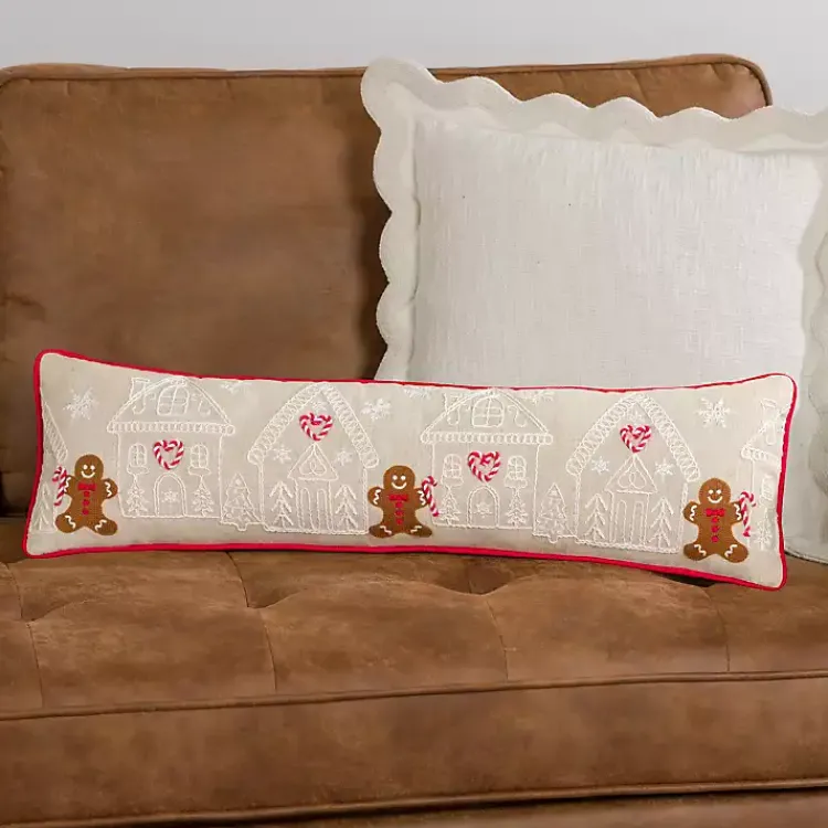 Outlet Gingerbread Village Lumbar Pillow Pillows