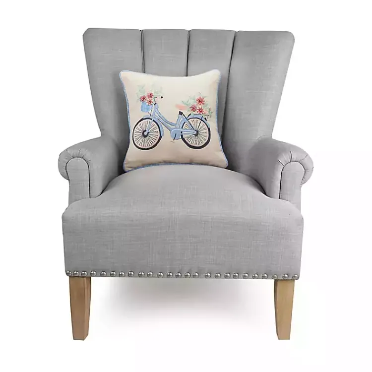 Best Gingham Bike Embroidered Pillow Pillows
