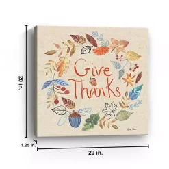 Best Give Thanks Fall Wreath Canvas Art Print Fall