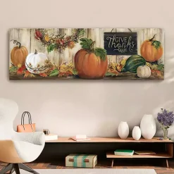 Hot Give Thanks Pumpkins Canvas Art Print Fall