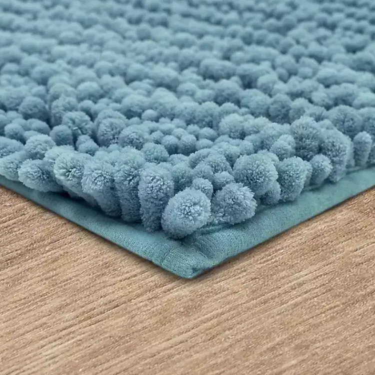 Kirklands Home Bathroom Rugs|Glacier Lofty Pile Chenille Bath Mat, 60 in. Blue