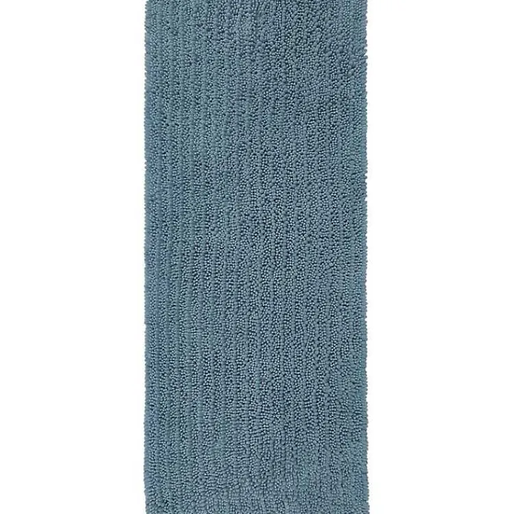 Kirklands Home Bathroom Rugs|Glacier Lofty Pile Chenille Bath Mat, 45 in. Blue
