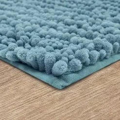 Kirklands Home Bathroom Rugs|Glacier Lofty Pile Chenille Bath Mat, 45 in. Blue