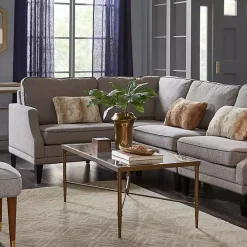 Kirklands Home Coffee Tables|Glass and Metal Rectangle Porter Coffee Table Gold