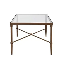 Kirklands Home Coffee Tables|Glass and Metal Rectangle Porter Coffee Table Gold