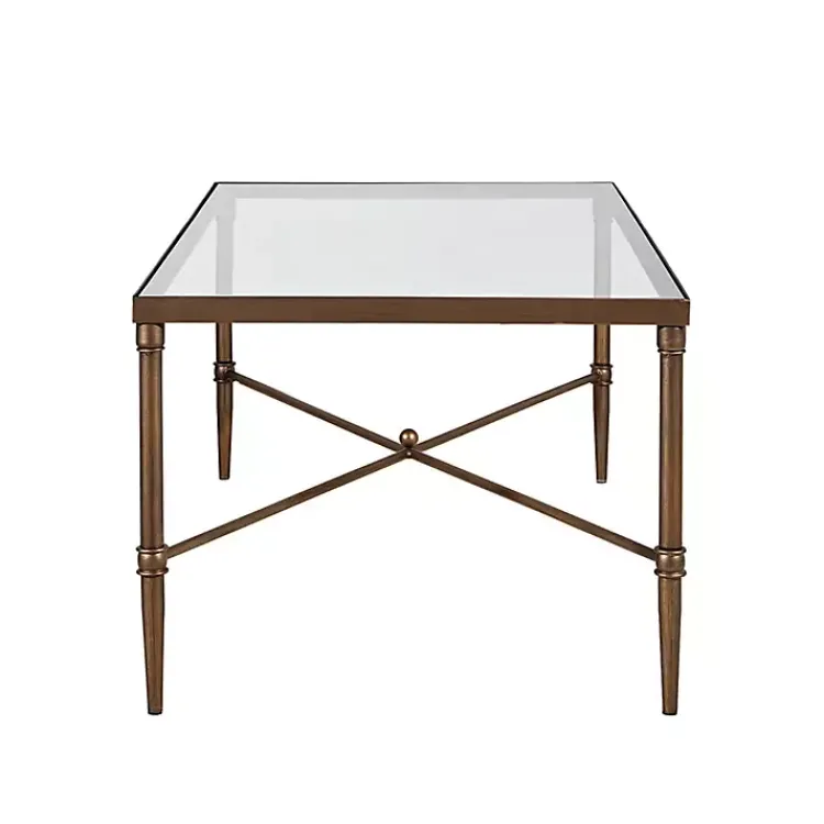 Kirklands Home Coffee Tables|Glass and Metal Rectangle Porter Coffee Table Gold