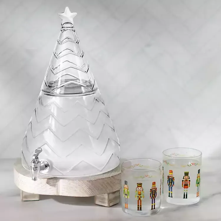 Kirklands Home Serving & Entertaining|Glass Christmas Tree Drink Dispenser Clear