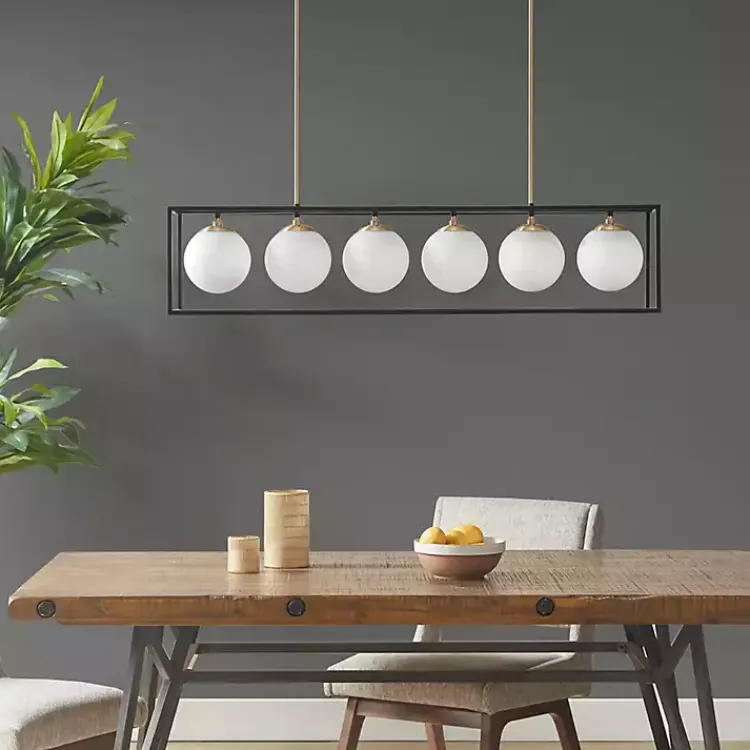 Kirklands Home Chandeliers & Pendant Lighting|Glass Globes Rectangle Chandelier