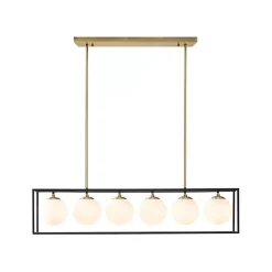 Kirklands Home Chandeliers & Pendant Lighting|Glass Globes Rectangle Chandelier