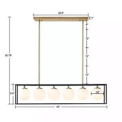 Kirklands Home Chandeliers & Pendant Lighting|Glass Globes Rectangle Chandelier
