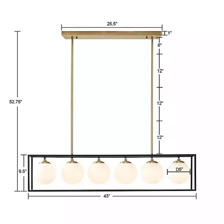 Kirklands Home Chandeliers & Pendant Lighting|Glass Globes Rectangle Chandelier