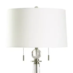 Kirklands Home Table Lamps|Glass Textured Teardrop Table Lamp White