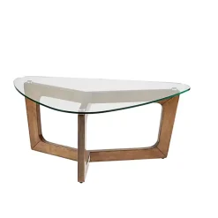 Kirklands Home Coffee Tables|Glass Triangular Walker Coffee Table Brown
