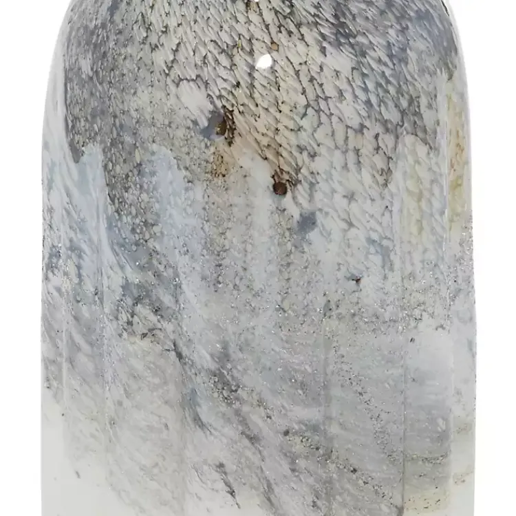 New Glazed Gray Glass Vases, Set of 2 Vases