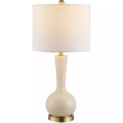 Kirklands Home Table Lamps|Glazed Glass Teardrop Table Lamp Ivory