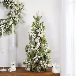 Discount Glitter Pine and Berry Mini Christmas Tree Christmas Arrangements & Garland