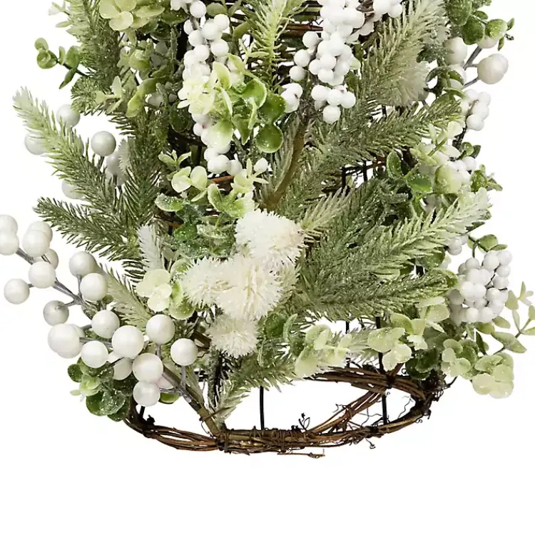 Discount Glitter Pine and Berry Mini Christmas Tree Christmas Arrangements & Garland