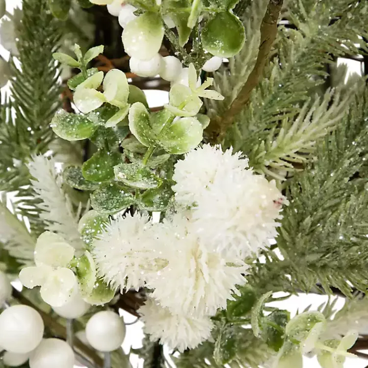 Discount Glitter Pine and Berry Mini Christmas Tree Christmas Arrangements & Garland