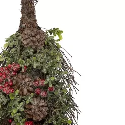 New Glitter Pinecone and Berry Teardrop Swag Christmas Wreaths