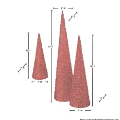 Glitte Cone Tabletop Trees, Set of 3 Christmas Decorations