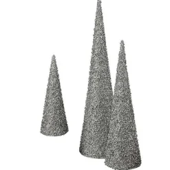 Glittered Cone Tabletop Trees, Set of 3 Christmas Decorations