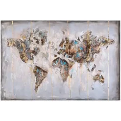 Kirklands Home Canvas Art|Glittering Abstract World Map Art Print, 47x32 in.