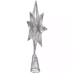 Clearance Glittery Geo Star Pre-Lit LED Tree Topper Christmas Tree Decorations