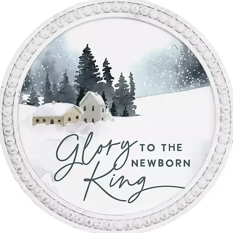 Outlet Glory to the Newborn King Round Wall Plaque Christmas Art & Wall Decor