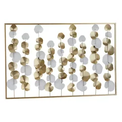 Kirklands Home Wall Plaques|Glossy Gold Leaves Framed Wall Plaque